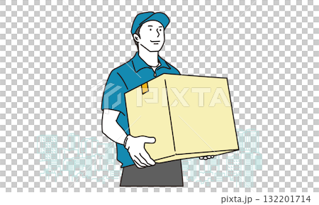 Illustration material of a refreshing delivery staff man Illustration material of a refreshing delivery staff man 132201714