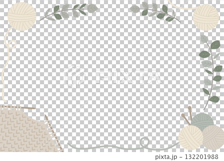 Yarn and wool ball frame postcard 132201988