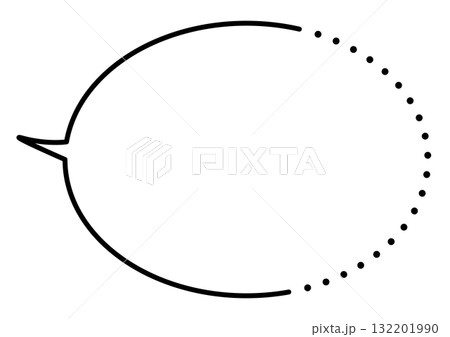 モノクロの円形吹き出しフレーム 132201990