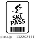 ski pass icon. ski pass ticket sign. winter sport concept. flat style. 132202441