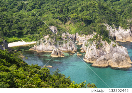 岩美ブルーの浦富海岸 132202443