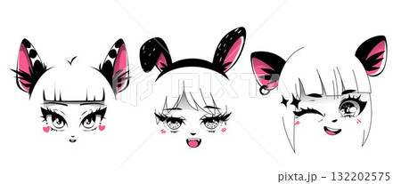 Kawaii anime facial expressions 132202575