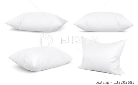 White pillows set isolated on background 132202683