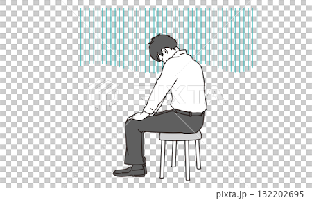 Illustration material of a depressed high school boy 132202695