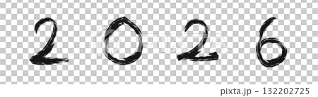 手繪數字 2026 132202725