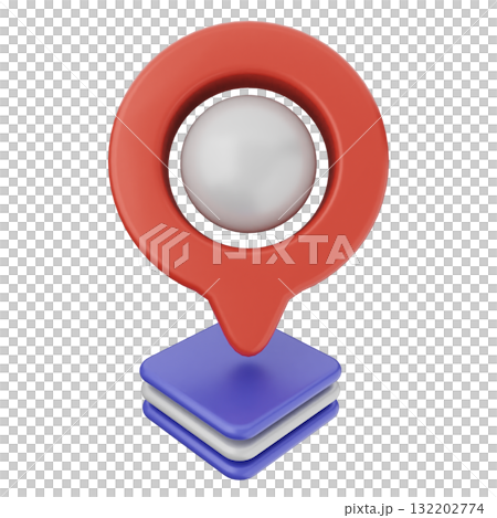 3d location mark gps navigation 132202774