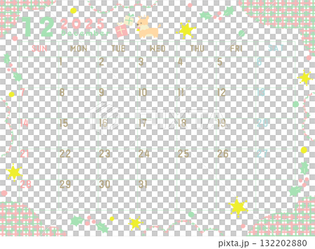 December 2025 Calendar Christmas 132202880