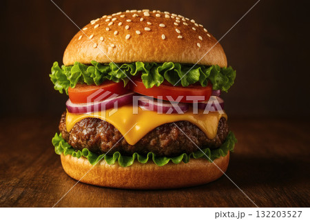 美味しそうなハンバーガー 美味しそうなハンバーガー 132203527