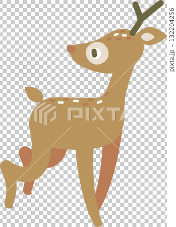 deer of autumn element, flat vector illustration cartoon design deer of autumn element, flat vector illustration cartoon design 132204256