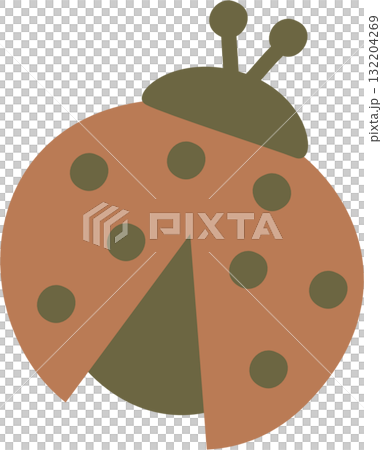 ladybug of autumn element, flat vector illustration cartoon design 132204269