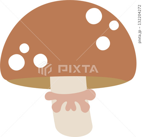 mushroom of autumn element, flat vector illustration cartoon design 132204272
