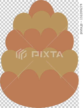 acorn oak pine cone of autumn element, flat vector illustration cartoon design 132204274