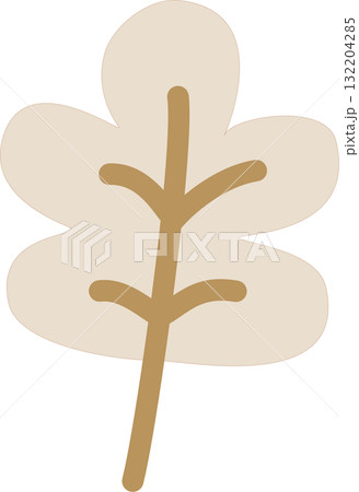maple leaf of autumn element, flat vector illustration cartoon design 132204285