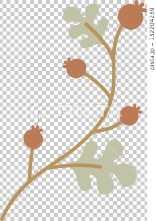 leaf of autumn element, flat vector illustration cartoon design 132204289