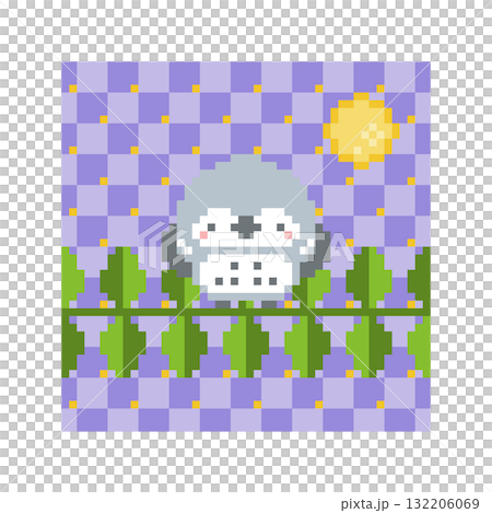 Night sky and gray owl pixel art 132206069
