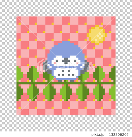 Night sky and blue owl pixel art Night sky and blue owl pixel art 132206205
