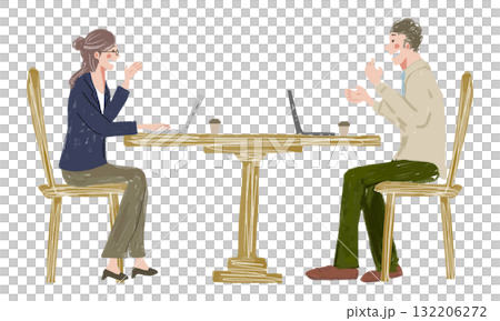 男女以休閒方式會面 132206272