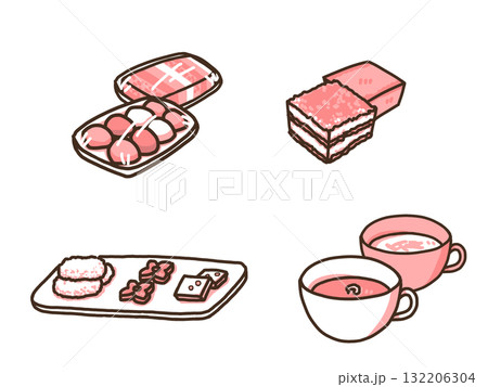 韓国伝統菓子と伝統茶（シンプル） 132206304