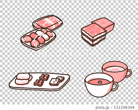 韓国伝統菓子と伝統茶（シンプル） 132206304