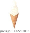 バニラ味のソフトクリーム 水彩 132207018