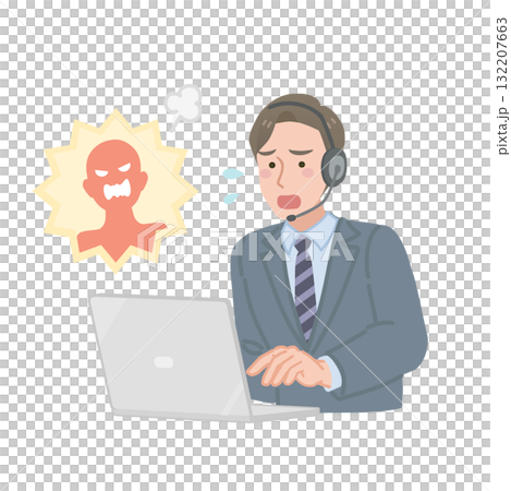 クレーム対応をするビジネスマンの男性 クレーム対応をするビジネスマンの男性 132207663