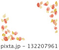 花びらや紅葉の舞い散る背景イラスト 132207961
