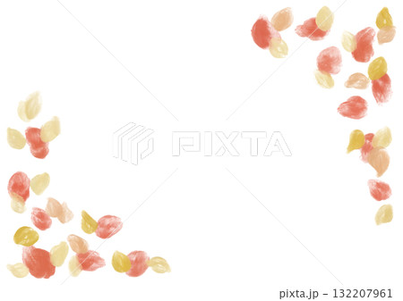 花びらや紅葉の舞い散る背景イラスト 132207961