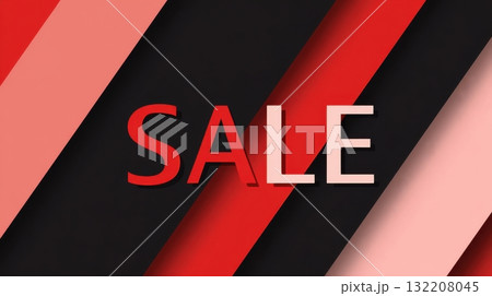 Black Friday abstract background with bold SALE text in red and pink stripes 132208045