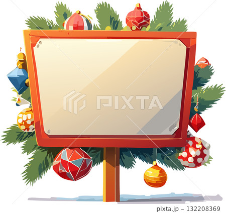 メッセージフレーム（クリスマスデコレーション/ベクター,ベクトル） 132208369