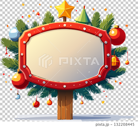 メッセージフレーム（クリスマスデコレーション/ベクター,ベクトル） 132208445
