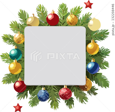 メッセージフレーム（クリスマスデコレーション/ベクター,ベクトル） 132208446