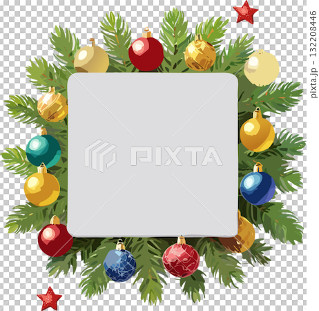 メッセージフレーム（クリスマスデコレーション/ベクター,ベクトル） 132208446