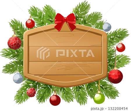 メッセージフレーム（クリスマスデコレーション/ベクター,ベクトル） 132208454