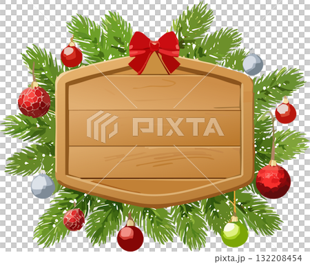 メッセージフレーム（クリスマスデコレーション/ベクター,ベクトル） 132208454