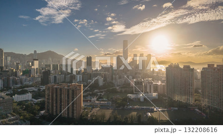 Sept 27 2025 Golden Sunset Over South Kowloon Urban Skyline 132208616