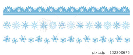 雪の結晶のライン3種セット ブルー 雪の結晶のライン3種セット ブルー 132208676