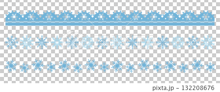 雪の結晶のライン3種セット ブルー 雪の結晶のライン3種セット ブルー 132208676