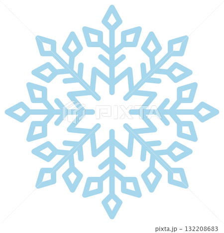 雪の結晶のアイコン　ブルー 132208683