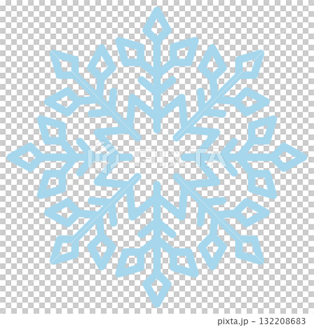 雪の結晶のアイコン　ブルー 132208683