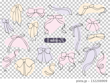 Pen-style ribbon rough coloring set Pen-style ribbon rough coloring set 132208909