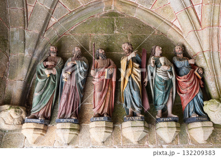 Parish close church of Bodilis, finistere, brittany, france 132209383