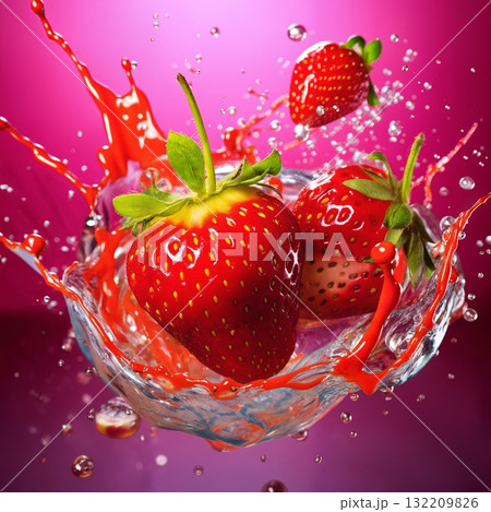 strawberries with water splashes, fresh and healthy food strawberries with water splashes, fresh and healthy food 132209826