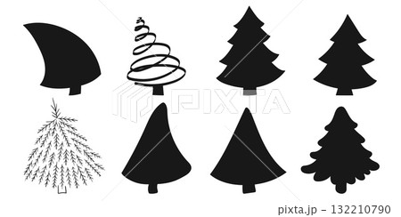 Set of winter illustrations in hand drawing style 132210790