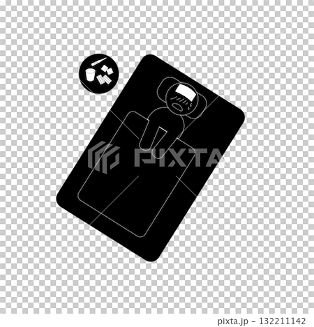 風邪で寝込んでる人 ピクトグラム 風邪で寝込んでる人 ピクトグラム 132211142