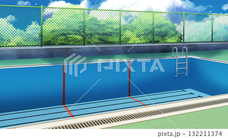 水の無いプールサイド 132211374