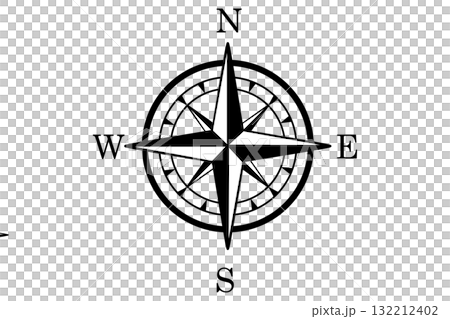 透明背景的黑色指南針 132212402