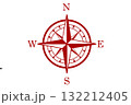 赤い方位磁針　背景透過 132212405