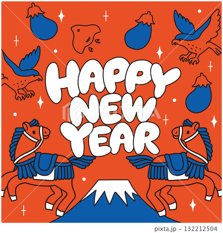 2026年馬年の年賀状バナー 2026年馬年の年賀状バナー 132212504