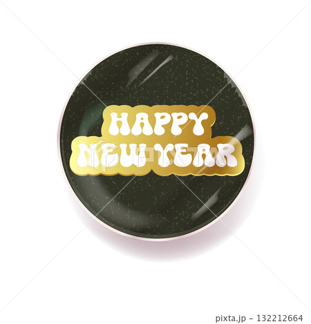 happy New year golden retro groovy ticker design isolated on white background. Vintage Gold New year day motto sticker, tag, retro label, banner, ribbon, label png with quote. New year text banner happy New year golden retro groovy ticker design isolated on white background. Vintage Gold New year day motto sticker, tag, retro label, banner, ribbon, label png with quote. New year text banner 132212664