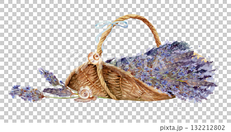 Wild lavender bouquet in vintage enamel jug, floral lavandula bunch, two heart shapes, striped spotted. Isolated illustration hand drawn in watercolor. Cottage art, eco tag, Provence Valentine gifts. Wild lavender bouquet in vintage enamel jug, floral lavandula bunch, two heart shapes, striped spotted. Isolated illustration hand drawn in watercolor. Cottage art, eco tag, Provence Valentine gifts. 132212802